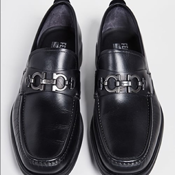 Salvatore Ferragamo Other - ⭐️Ferragamo leather loafers with silver buckle